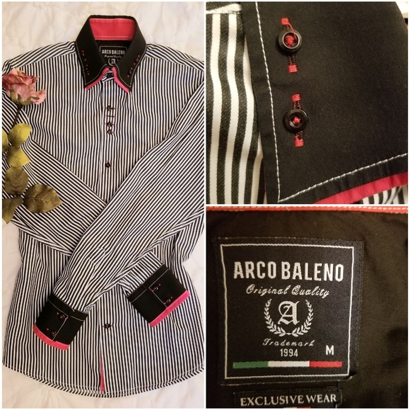 Vintage Italian Arco Baleno button down shirt sz L - Picture 1 of 13